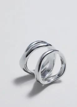 Fashion & Other Stories Bague à Trois Anneaux Argenté