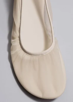 Best Sale & Other Stories Ballerines En Mesh à Bordures En Cuir