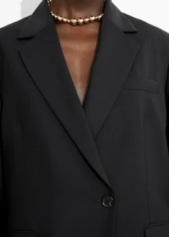 Clearance & Other Stories Blazer à Boutonnage Simple En Laine Noir