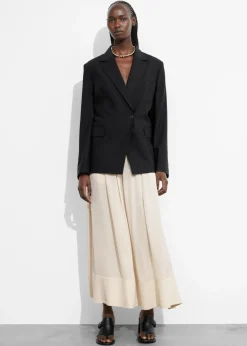 Clearance & Other Stories Blazer à Boutonnage Simple En Laine Noir