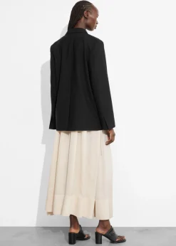 Clearance & Other Stories Blazer à Boutonnage Simple En Laine Noir