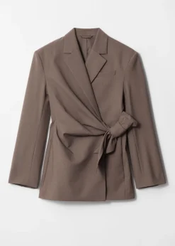 Online & Other Stories Blazer Croisé En Laine Mélangé Taupe