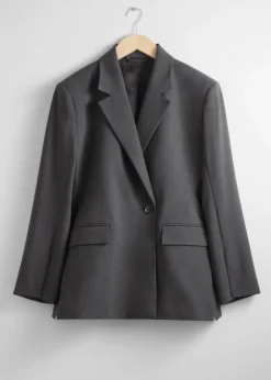 New & Other Stories Blazer Habillé à Larges épaules Gris