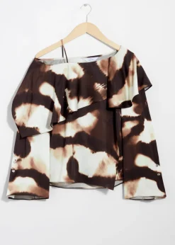 Store & Other Stories Blouse Asymétrique En Satin Marron