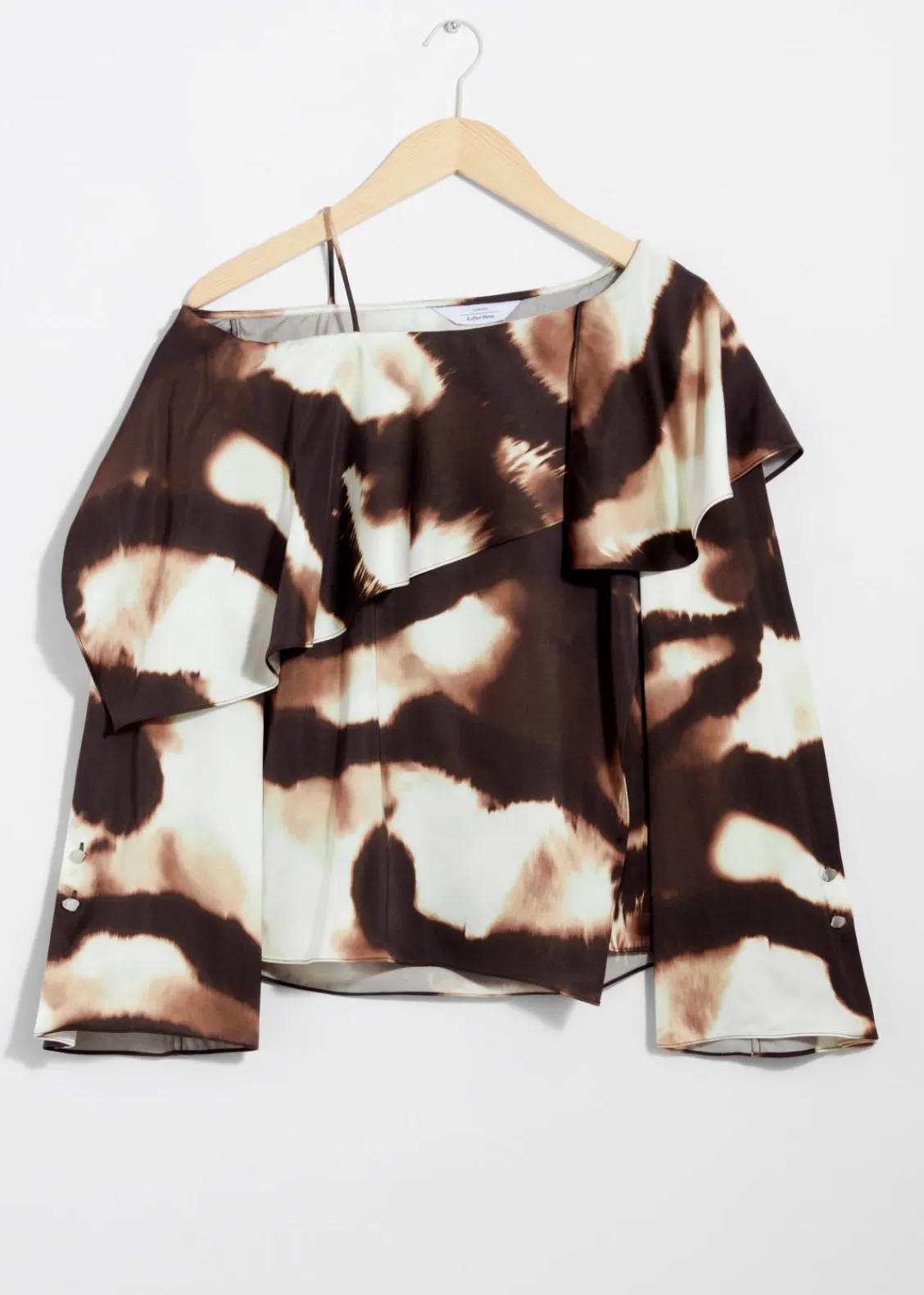 Store & Other Stories Blouse Asymétrique En Satin Marron