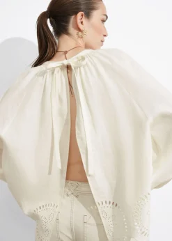 Cheap & Other Stories Blouse En Lin à Dos Ouvert Blanc