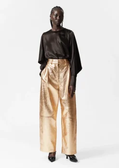 Clearance & Other Stories Blouse En Satin Marron foncé