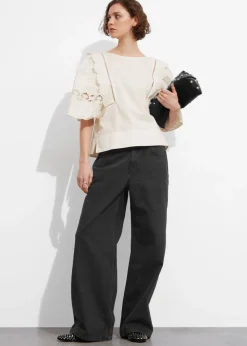 Sale & Other Stories Blouse Festonnée Blanc