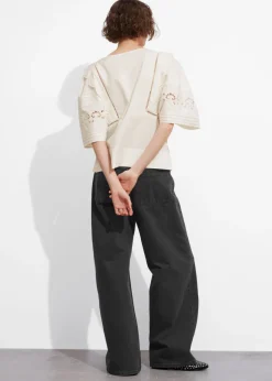 Sale & Other Stories Blouse Festonnée Blanc