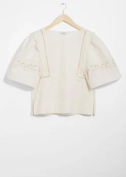 Sale & Other Stories Blouse Festonnée Blanc