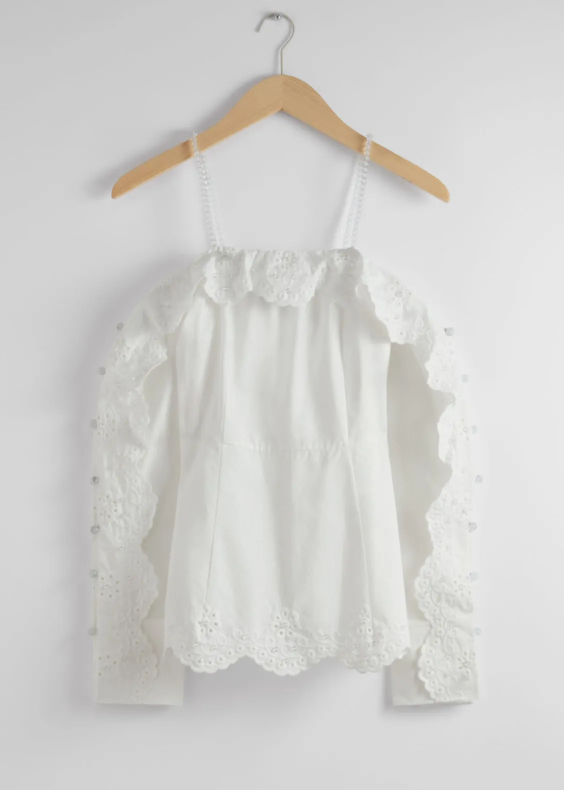 Best Sale & Other Stories Blouse Festonnée à épaules Dénudées White