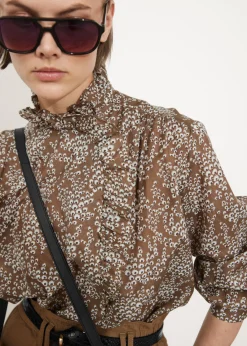 Discount & Other Stories Blouse Oversize à Volants Beige foncé