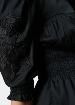 Fashion & Other Stories Blouse Péplum à Manches Volumineuses Noir