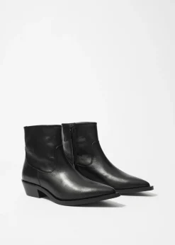 Discount & Other Stories Bottines En Cuir à Bout Pointu Noir
