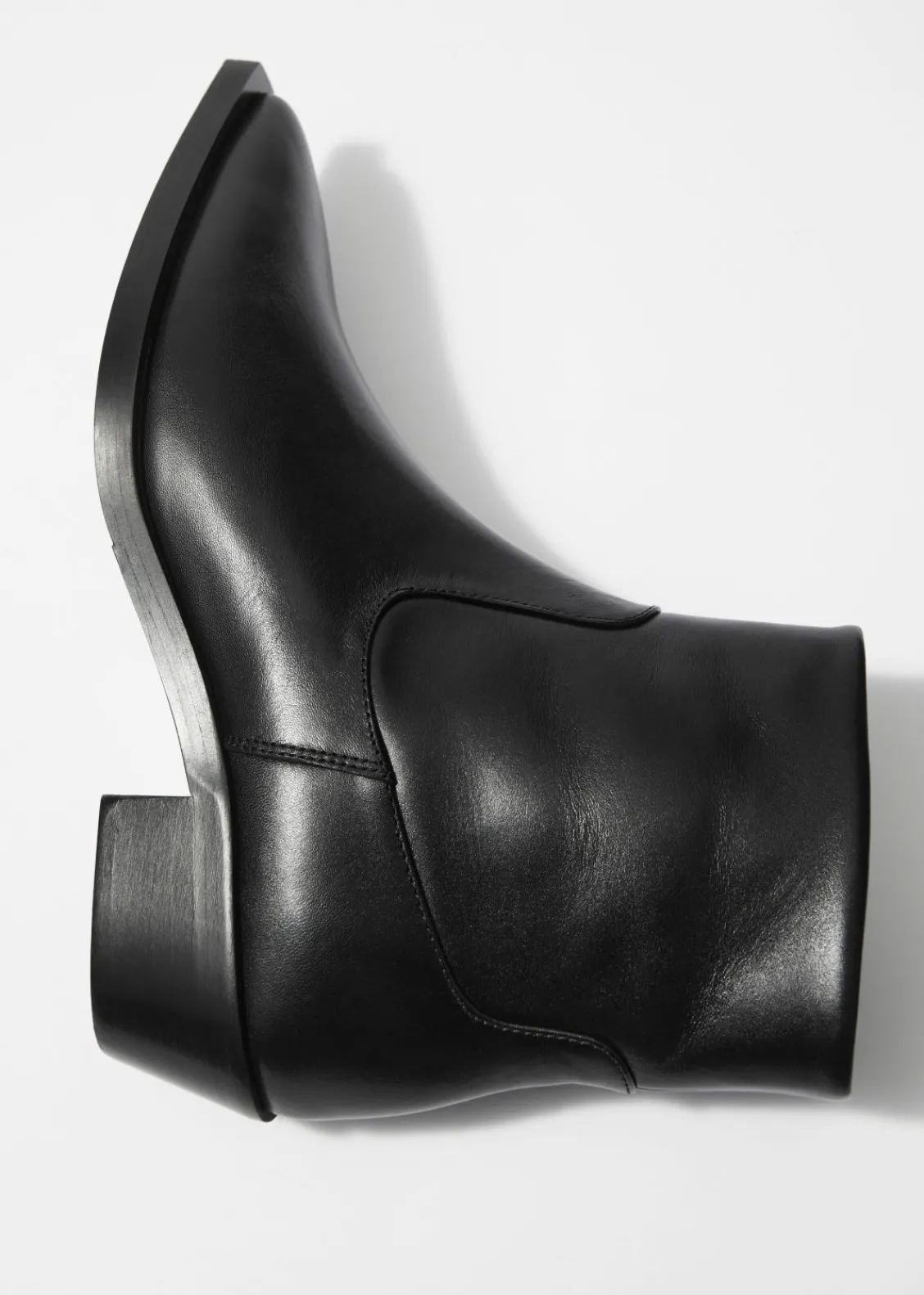 Discount & Other Stories Bottines En Cuir à Bout Pointu Noir