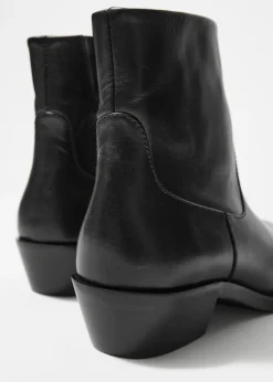 Discount & Other Stories Bottines En Cuir à Bout Pointu Noir