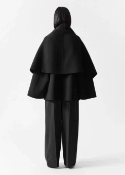 Flash Sale & Other Stories Cape Asymétrique En Laine Mélangée Noir