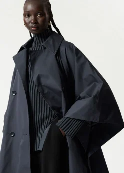 Online & Other Stories Cape Trench-coat Oversize Bleu marine