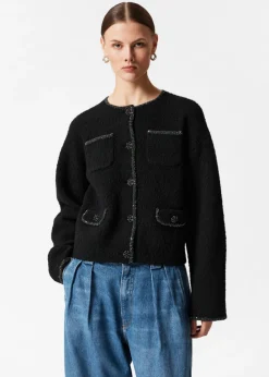 Sale & Other Stories Cardigan Aux Finitions Pailletées Noir