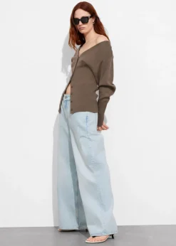 Best & Other Stories Cardigan Boutonné En Maille Taupe