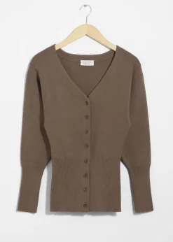 Best & Other Stories Cardigan Boutonné En Maille Taupe