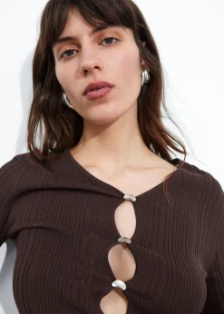 Sale & Other Stories Cardigan Boutonné En Maille Côtelée