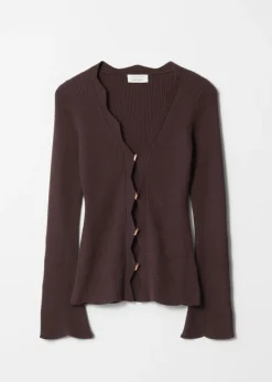 Best Sale & Other Stories Cardigan Festonné En Laine Mérinos
