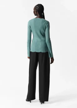 Best Sale & Other Stories Cardigan Festonné En Laine Mérinos