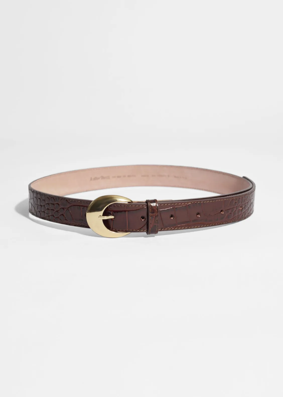 Online & Other Stories Ceinture Classique En Cuir Croco