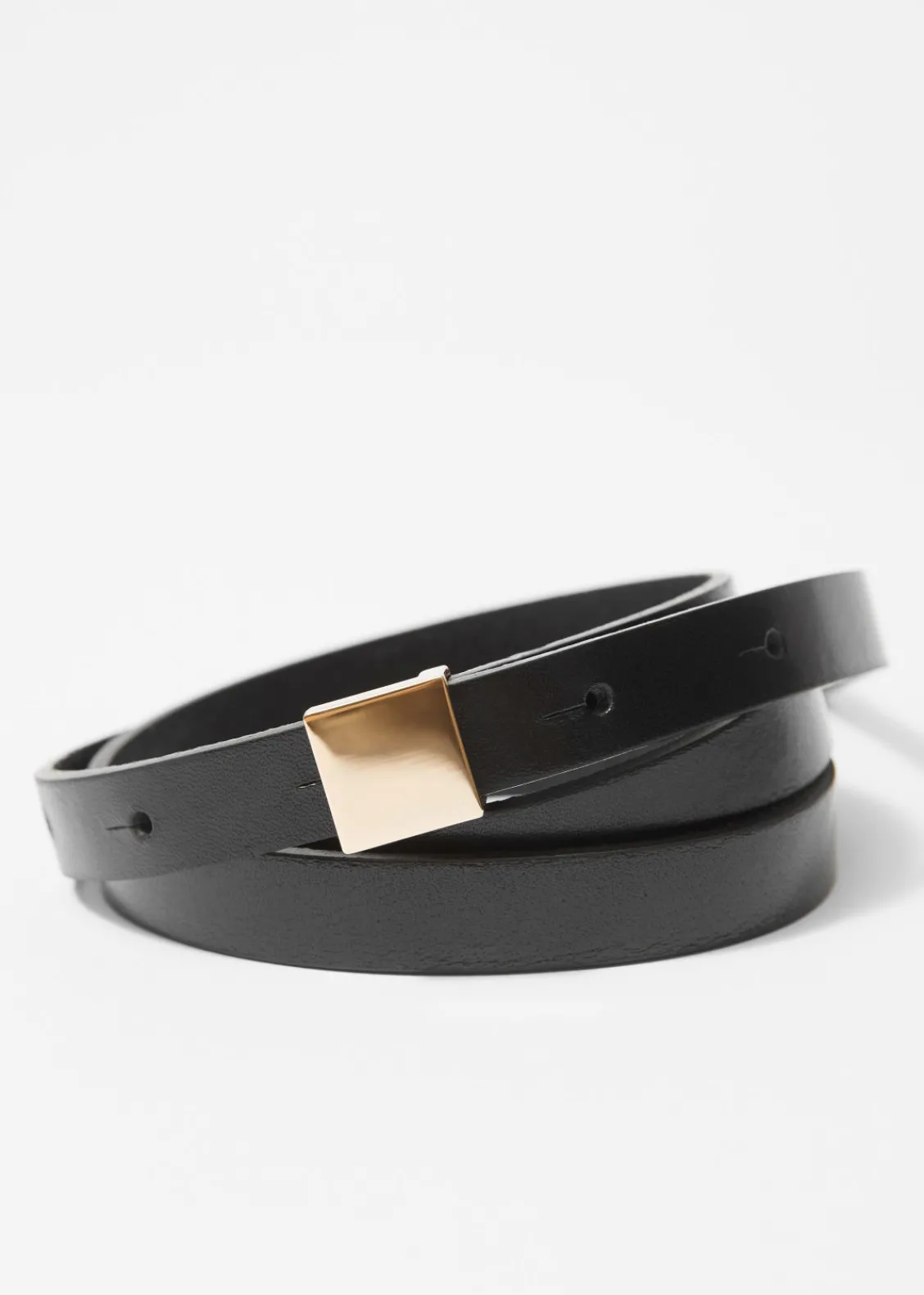 New & Other Stories Ceinture En Cuir à Boucle Carrée