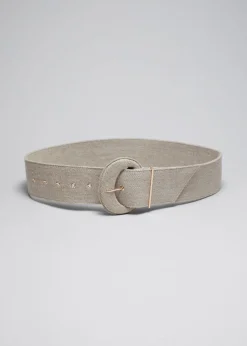New & Other Stories Ceinture Large En Lin Beige
