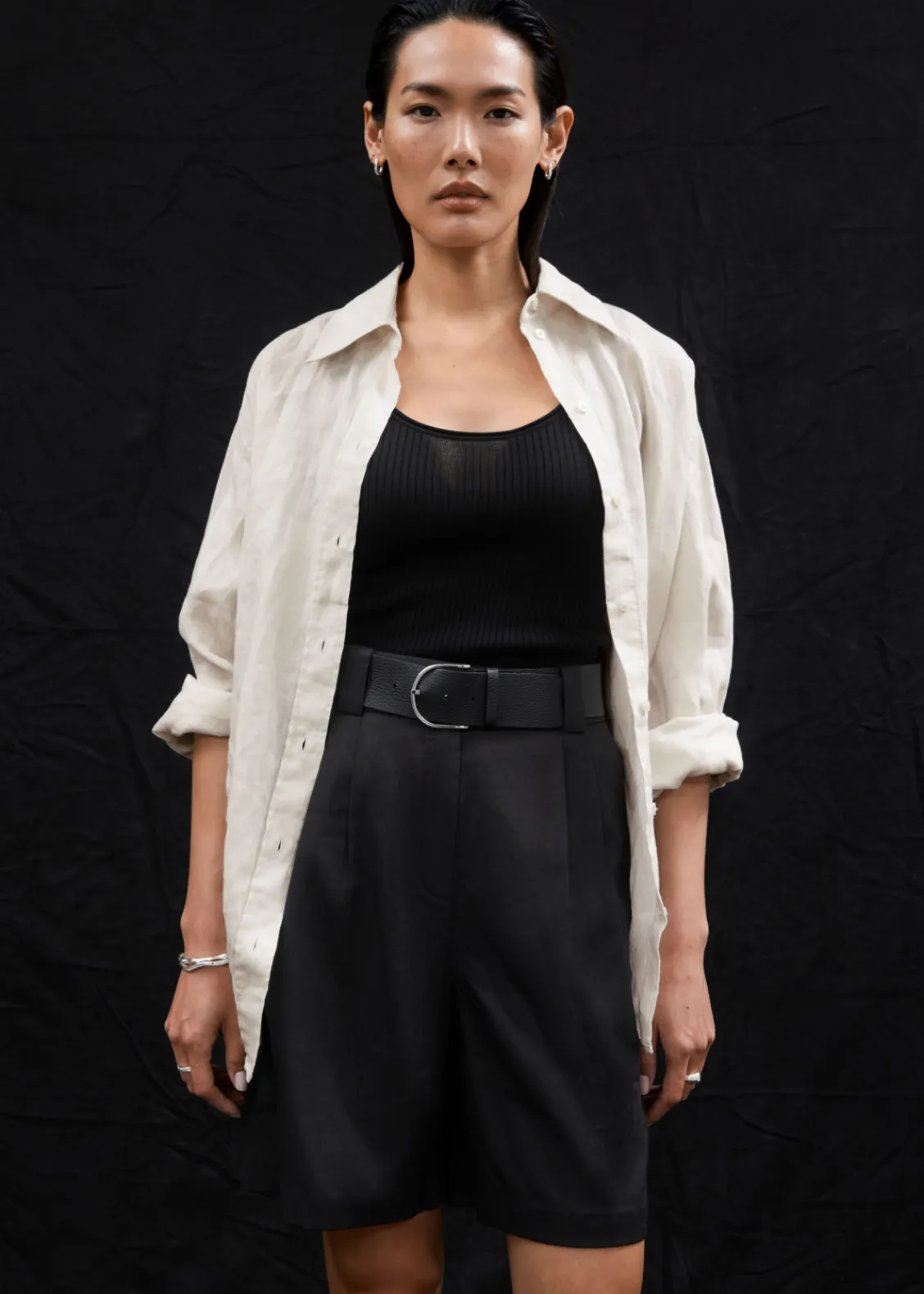 Shop & Other Stories Ceinture Taille Haute En Cuir Noir