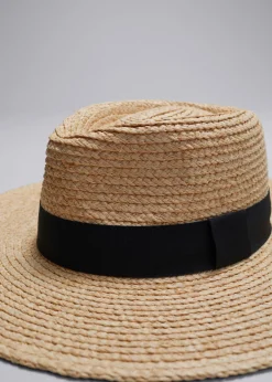 Fashion & Other Stories Chapeau De Paille Bordé De Gros-grain