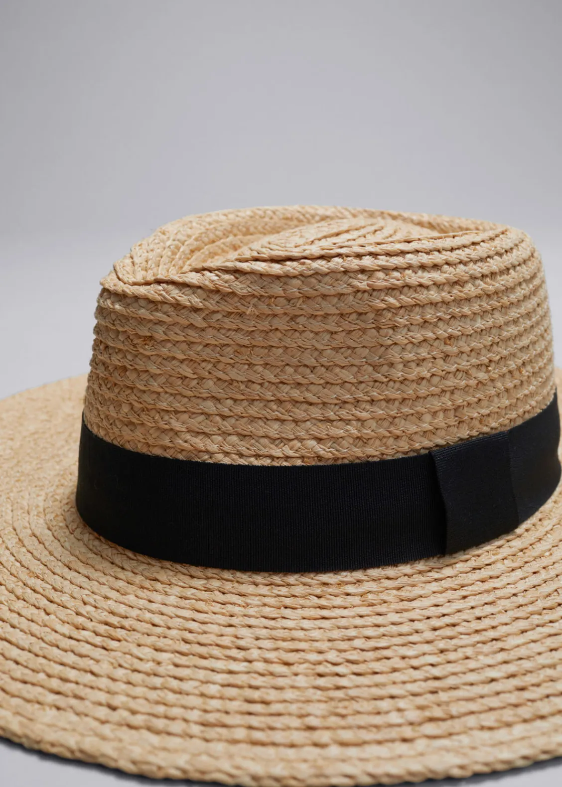 Fashion & Other Stories Chapeau De Paille Bordé De Gros-grain