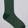 Hot & Other Stories Chaussettes En Lurex Nid D'abeille Vert foncé