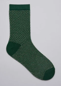 Hot & Other Stories Chaussettes En Lurex Nid D'abeille Vert foncé