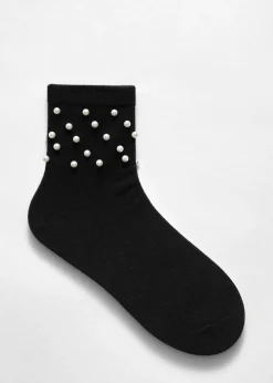 New & Other Stories Chaussettes Ornées De Perles Noir