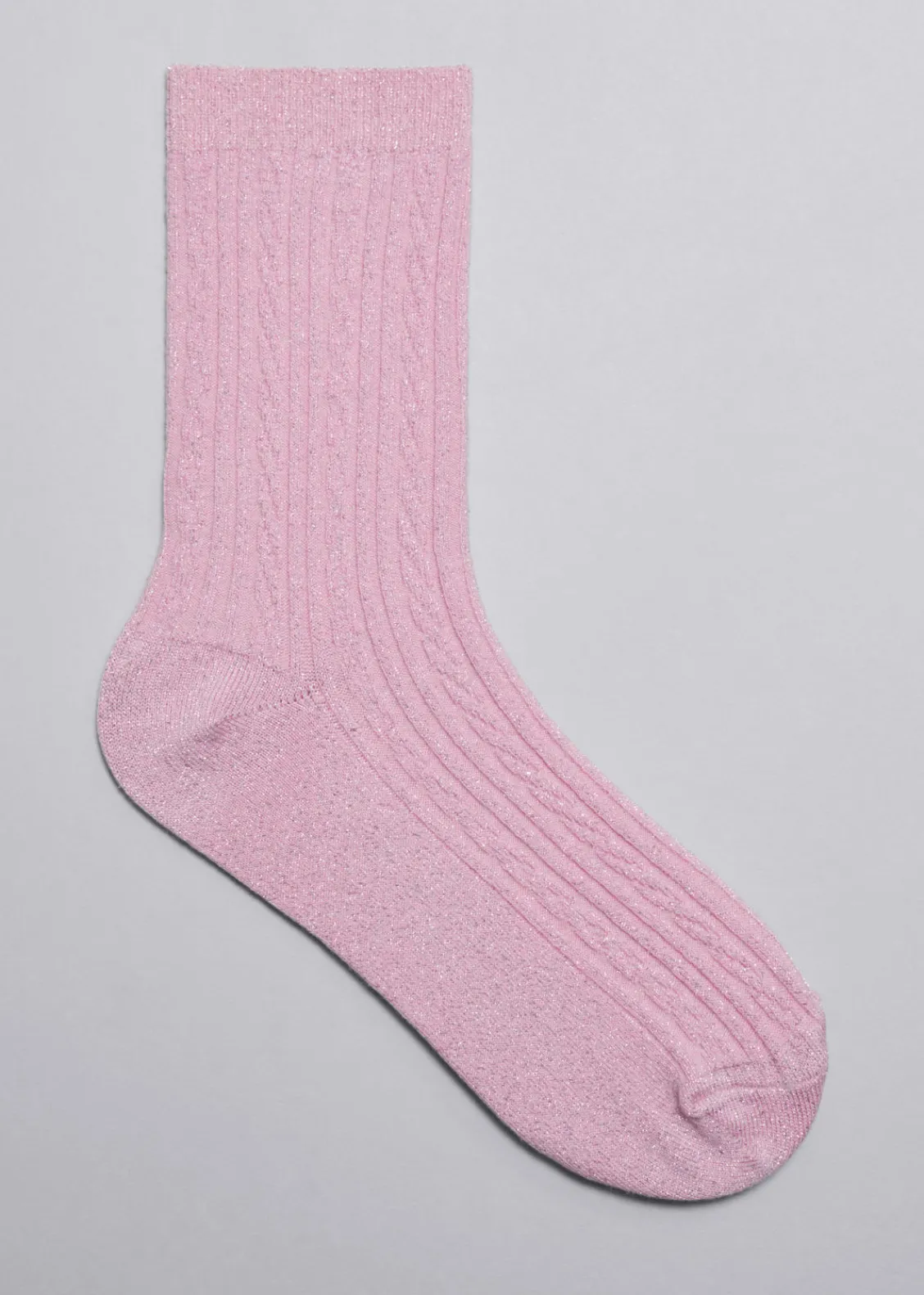 Clearance & Other Stories Chaussettes Pailletées En Maille Rose