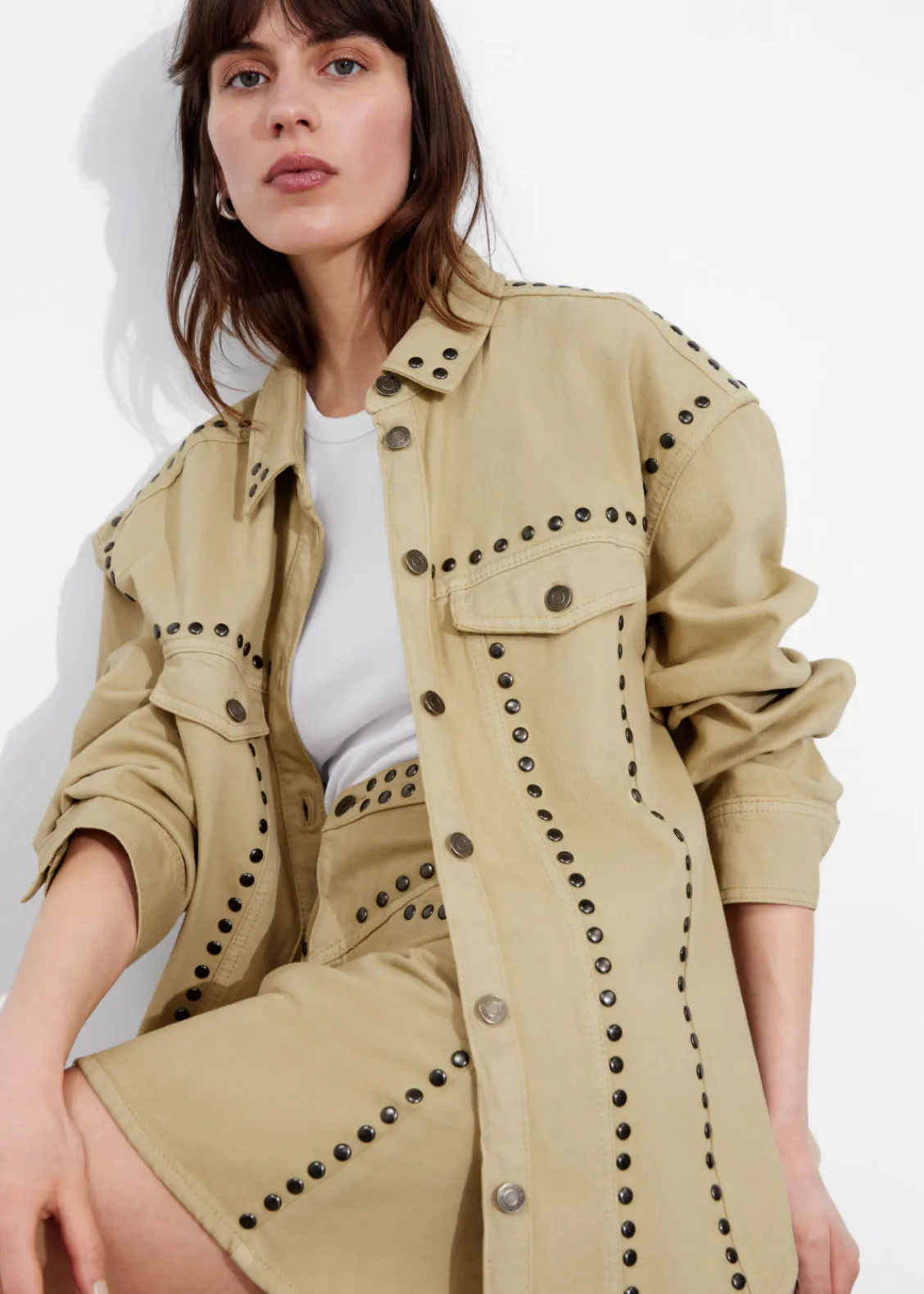 Shop & Other Stories Chemise Cloutée Beige