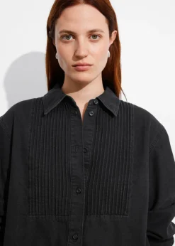 Sale & Other Stories Chemise En Jean Plissée Noir