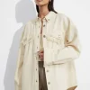 Best Sale & Other Stories Chemise Oversize En Denim à Franges Couleur crème