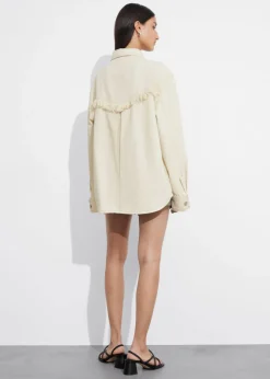 Best Sale & Other Stories Chemise Oversize En Denim à Franges Couleur crème