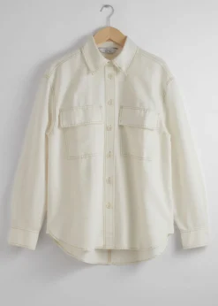 New & Other Stories Chemise Oversize Utilitaire Ivoire