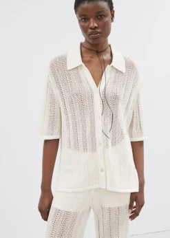 Shop & Other Stories Chemise Transparente à Manches Courtes Blanc