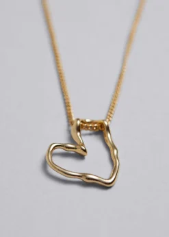Cheap & Other Stories Collier à Pendentif Cœur Plaqué Or Doré