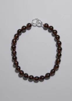 Sale & Other Stories Collier Court En Perles De Pierre Ambre