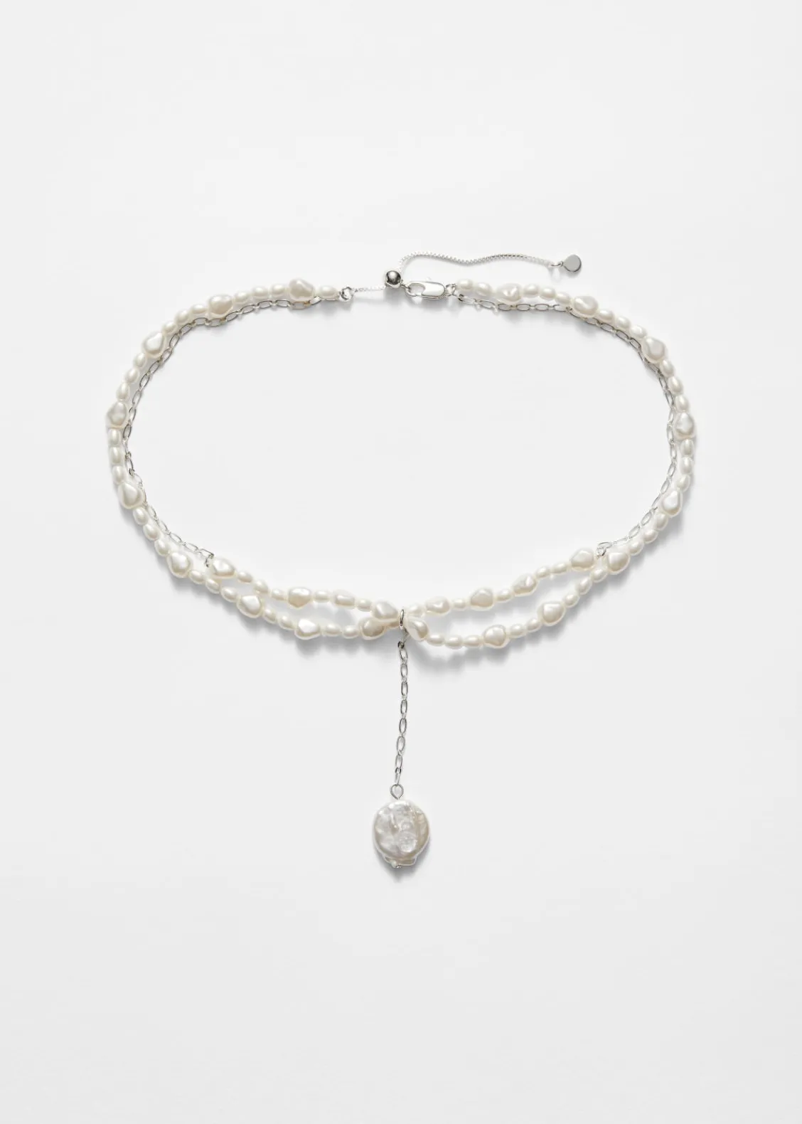 Clearance & Other Stories Collier Ras Du Cou En Perles à Pendentif Ivoire