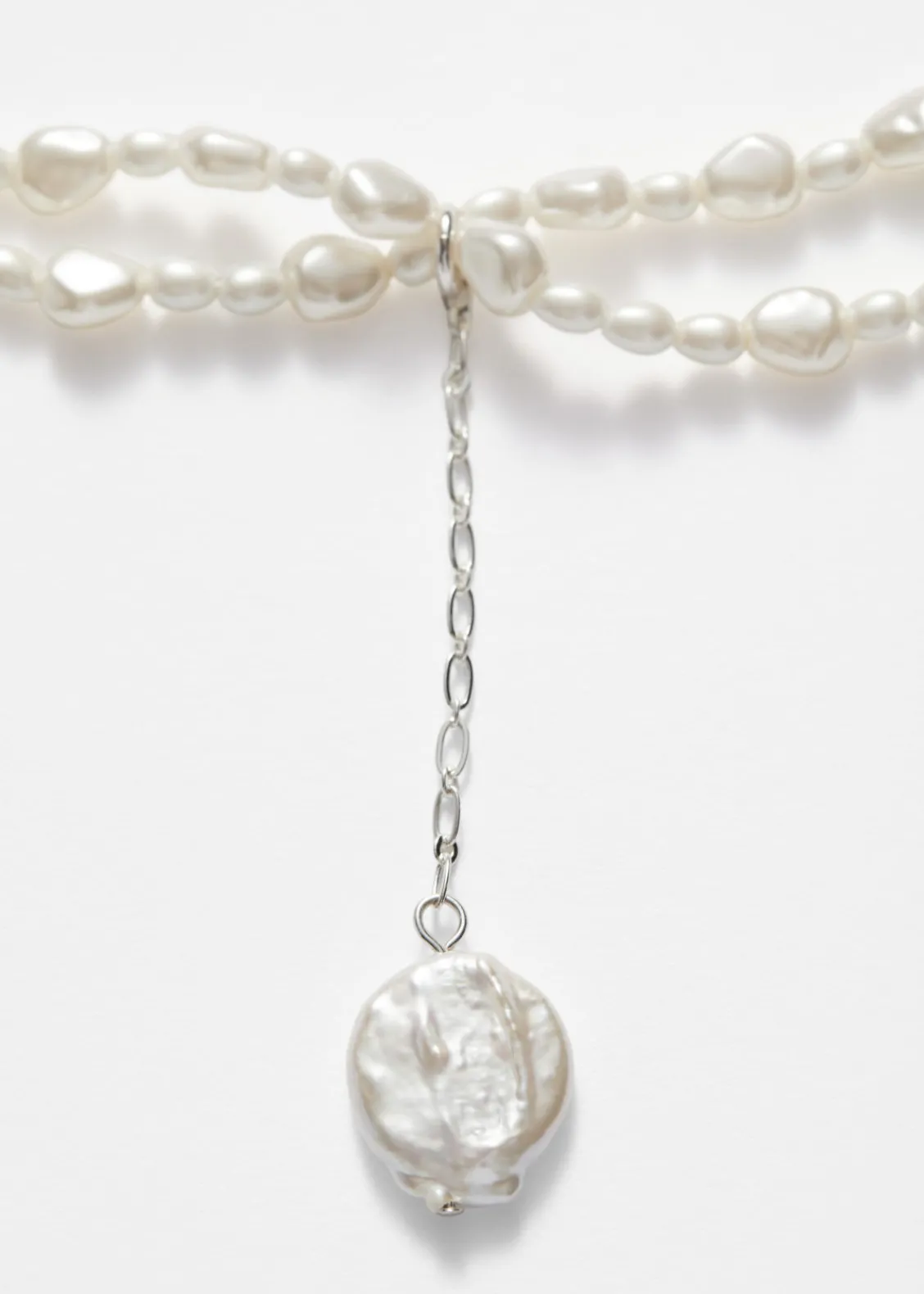 Clearance & Other Stories Collier Ras Du Cou En Perles à Pendentif Ivoire
