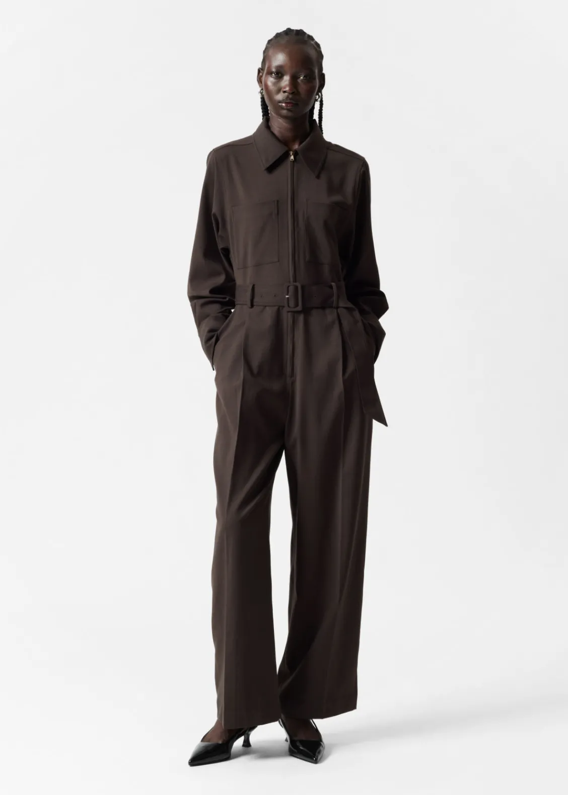 Store & Other Stories Combinaison Habillée Marron foncé