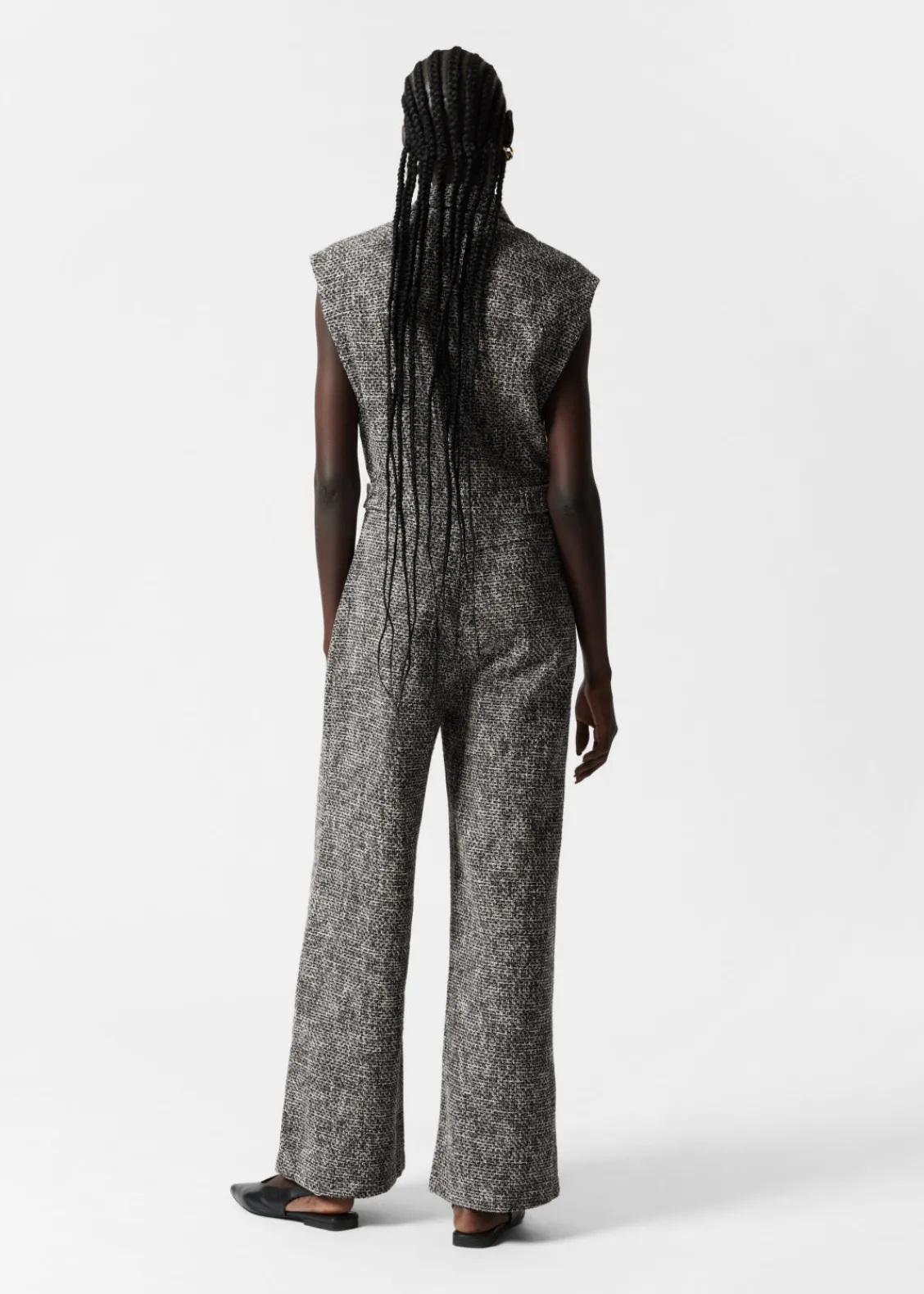 Fashion & Other Stories Combinaison Large Sans Manches En Tweed Tweed noir